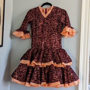 COPY - Floral Maroon Flamenco Dress